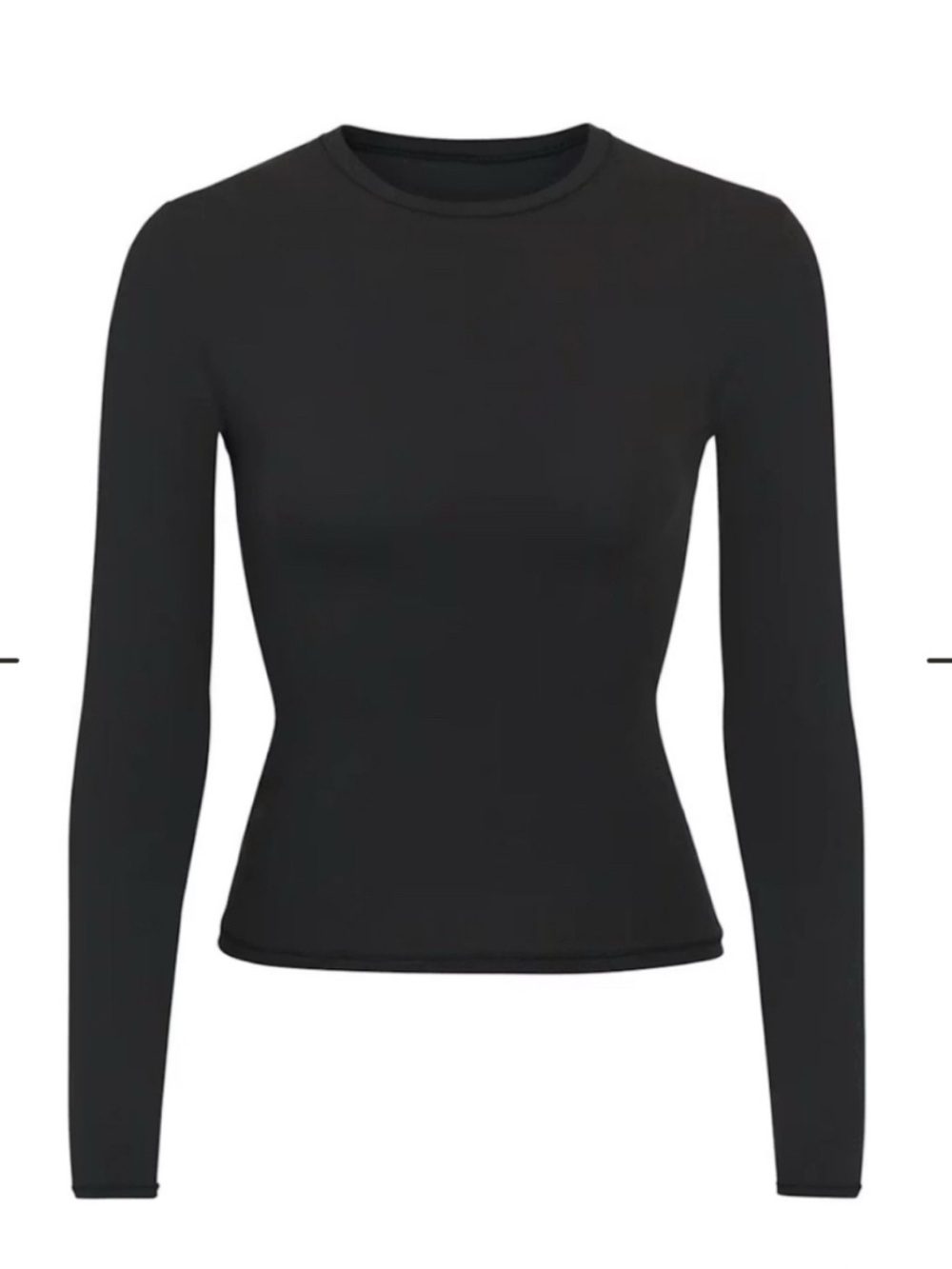 SKIMS Black Long-Sleeve Crewneck Top